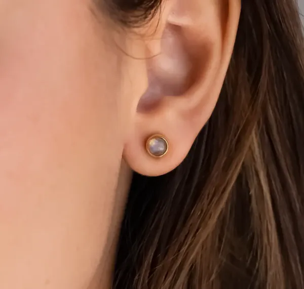 4mm_Round_Opal_Stud_Earrings,_Bezel_Set_Sterling_Silver,_Minimalist_Gemstone_Jewelry