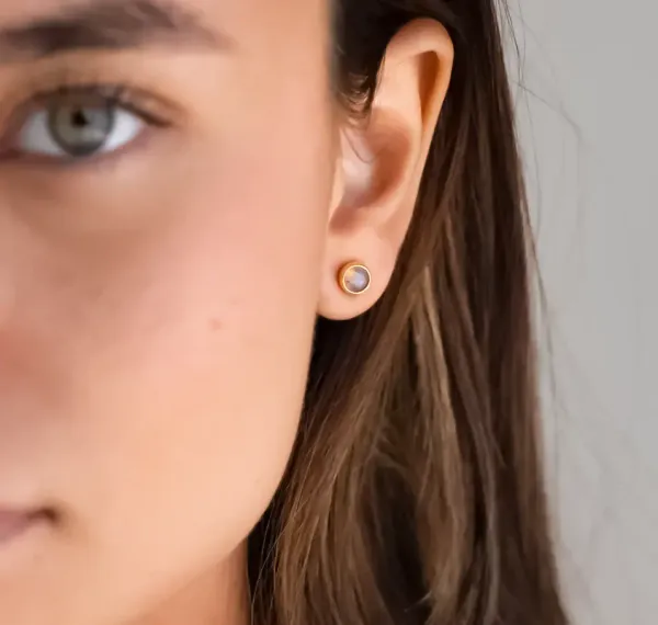 4mm_Round_Opal_Stud_Earrings,_Bezel_Set_Sterling_Silver,_Minimalist_Gemstone_Jewelry