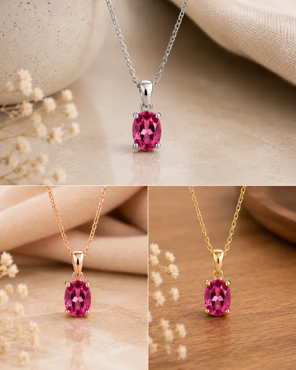 Pink_Tourmaline_Pendant_Necklace,_925_Sterling_Silver_4x6mm_Oval_Gemstone_Necklace,_Dainty_October_Birthstone_Jewelry,_Gift_for_Her