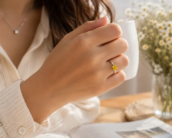 Yellow_Tourmaline_Square_Ring,_Sterling_Silver_Princess_Cut_Gemstone_Ring,_4mm_Minimalist_Dainty_Ring,_Yellow_Birthstone_Ring,_Gift_for_Her