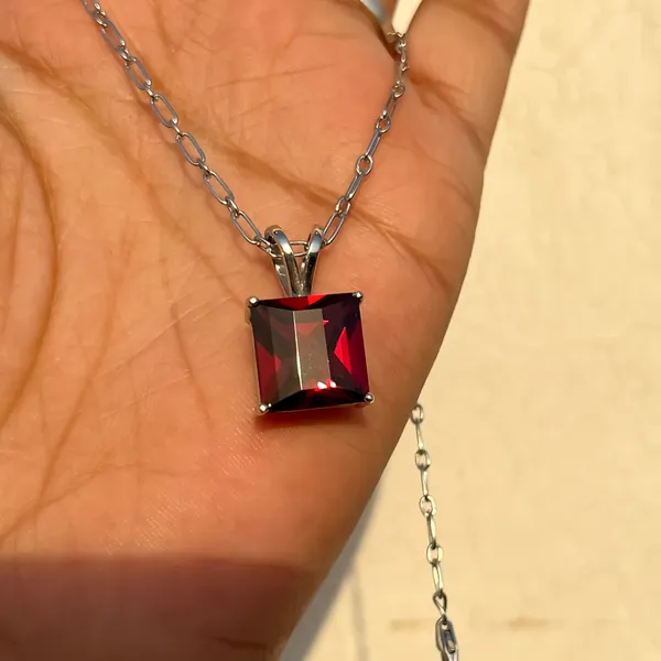 Handmade_Garnet_Pendant_Necklace,_925_Sterling_Silver,_12.7mm_Square_Cut_Red_Gemstone,_Minimalist_Solitaire_Jewelry
