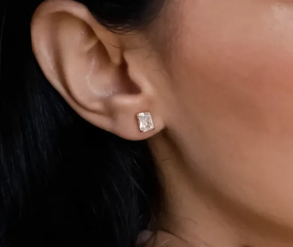 925_Sterling_Silver_Emerald_Cut_Zircon_Stud_Earrings,_4x6mm_Minimalist_Dainty_Jewelry