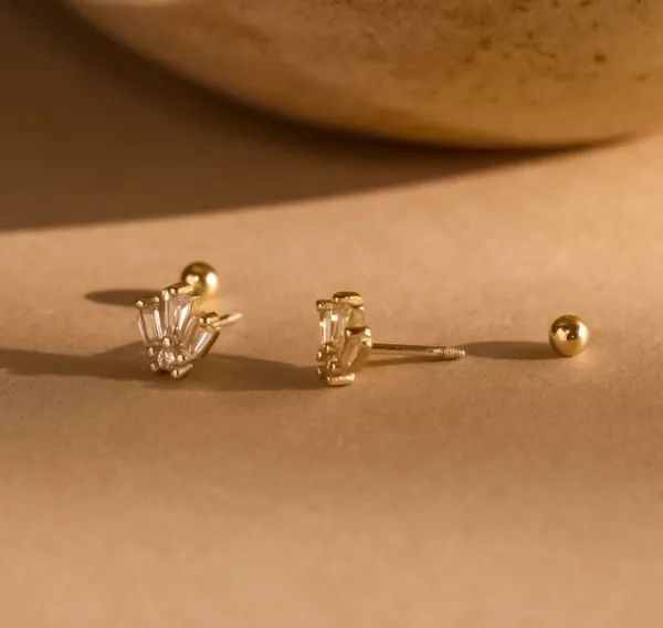 925_Sterling_Silver_Zircon_Stud_Earrings,_Geometric_Fan_Design_Earrings,_1.5x2.5mm_Baguette_Zircon,_Minimalist_Jewelry,_Gift_for_Her