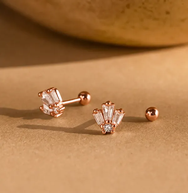 925_Sterling_Silver_Zircon_Stud_Earrings,_Geometric_Fan_Design_Earrings,_1.5x2.5mm_Baguette_Zircon,_Minimalist_Jewelry,_Gift_for_Her