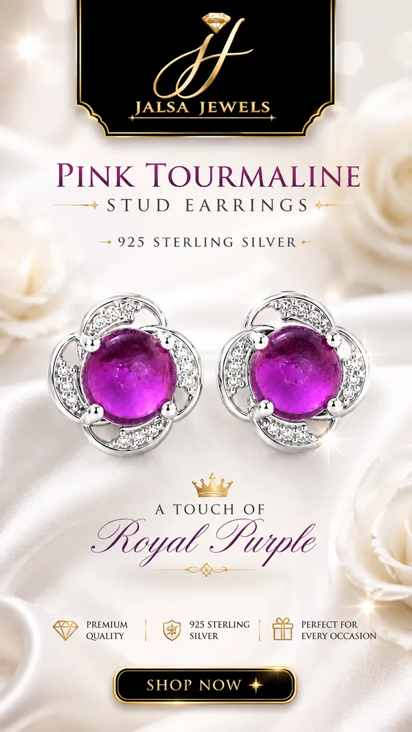 Pink_Tourmaline_Stud_Earrings_925_Sterling_Silver,_4mm_Round_Cabochon_Gemstone_Earrings,_October_Birthstone_Gift