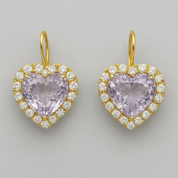 9mm_Pink_Amethyst_Heart_Halo_Drop_Earrings,_Sterling_Silver,_Rose_Gold_Plated