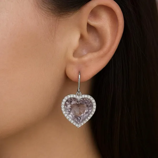 9mm_Pink_Amethyst_Heart_Halo_Drop_Earrings,_Sterling_Silver,_Rose_Gold_Plated