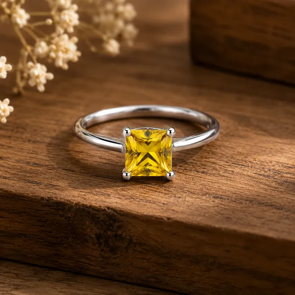 Yellow_Tourmaline_Square_Ring,_Sterling_Silver_Princess_Cut_Gemstone_Ring,_4mm_Minimalist_Dainty_Ring,_Yellow_Birthstone_Ring,_Gift_for_Her
