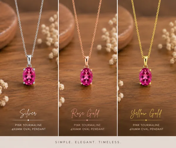 Pink_Tourmaline_Pendant_Necklace,_925_Sterling_Silver_4x6mm_Oval_Gemstone_Necklace,_Dainty_October_Birthstone_Jewelry,_Gift_for_Her