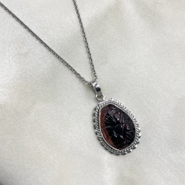 Natural_Tourmaline_Carved_Pendant_925_Sterling_Silver,_Handmade_Gemstone_Necklace,_Vintage_Style_Silver_Jewelry,_Gift_for_Her