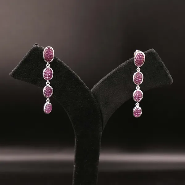 Handmade_Ruby_Oval_Carved_Ruby_Drop_Earrings,_Sterling_Silver_Dangle_Jewelry,_Gift_for_Mom