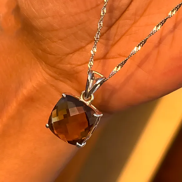 Handmade_Beer_Quartz_Cushion_Cut_Pendant_Necklace,_925_Sterling_Silver_14mm_Minimalist_Jewelry_Gift_for_her