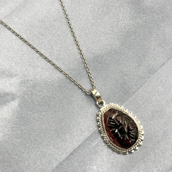 Natural_Tourmaline_Carved_Pendant_925_Sterling_Silver,_Handmade_Gemstone_Necklace,_Vintage_Style_Silver_Jewelry,_Gift_for_Her
