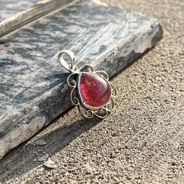 925_Sterling_Silver_Pink_Tourmaline_Pendant_Necklace,_Natural_Gemstone,_17x16mm_Handcrafted_Wire_Wrapped_Jewelry_Gift_for_Her