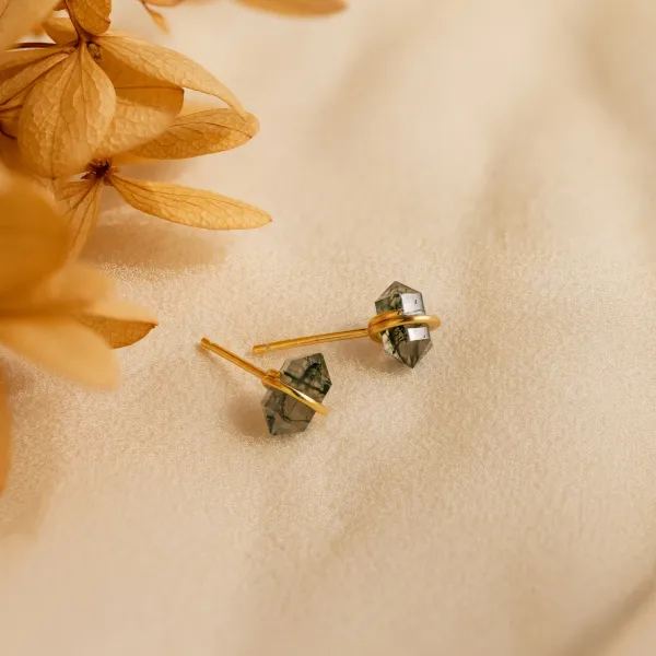 Moss_Agate_Hexagon_Stud_Earrings,_925_Sterling_Silver_Gemstone_Studs,_4x6mm_Moss_Agate,_Minimalist_Nature_Inspired_Jewelry,_Gift_for_Her