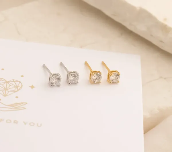 Natural_White_Zircon_Sterling_Silver_Stud_Earrings,_Prong_Set_Round_Gemstone,_4mm_Minimalist_Dainty_Studs
