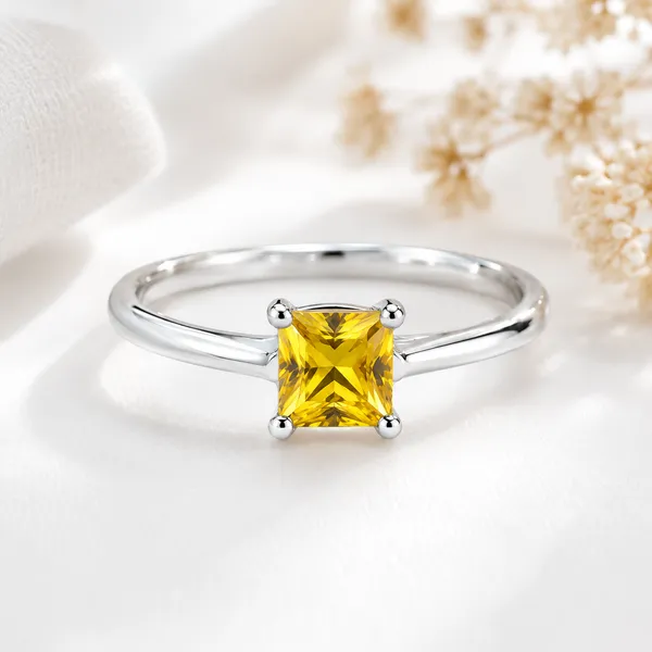 Yellow_Tourmaline_Square_Ring,_Sterling_Silver_Princess_Cut_Gemstone_Ring,_4mm_Minimalist_Dainty_Ring,_Yellow_Birthstone_Ring,_Gift_for_Her