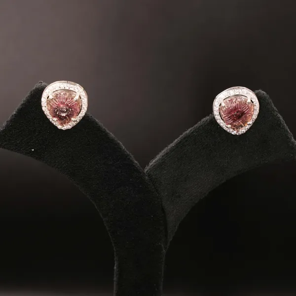 Pink_Tourmaline_Halo_Stud_Earrings,_925_Sterling_Silver,_Natural_Gemstone_Size_12x13mm_Jewelry