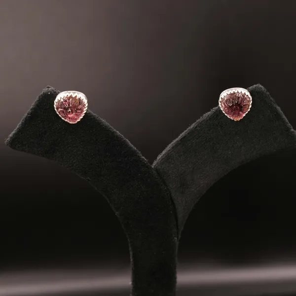 Pink_Tourmaline_Halo_Stud_Earrings,_925_Sterling_Silver,_Natural_Gemstone_Size_12x13mm_Jewelry