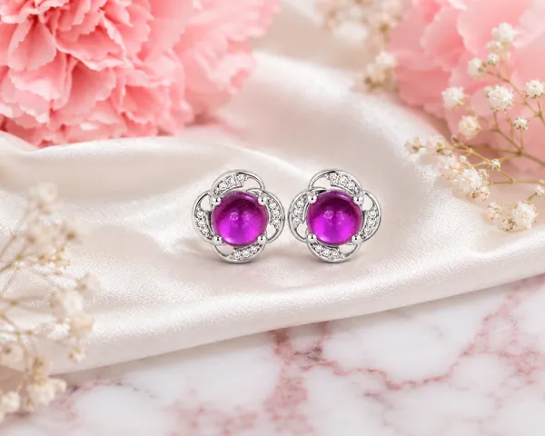 Pink_Tourmaline_Stud_Earrings_925_Sterling_Silver,_4mm_Round_Cabochon_Gemstone_Earrings,_October_Birthstone_Gift