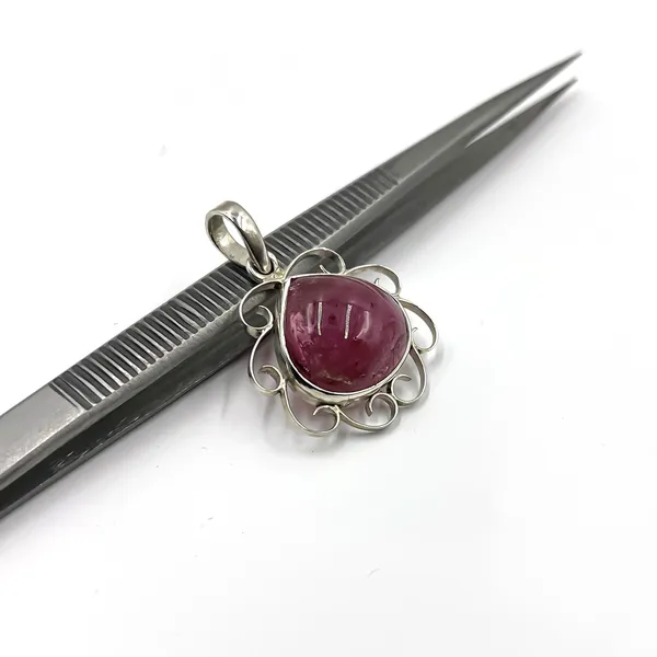 925_Sterling_Silver_Pink_Tourmaline_Pendant_Necklace,_Natural_Gemstone,_17x16mm_Handcrafted_Wire_Wrapped_Jewelry_Gift_for_Her