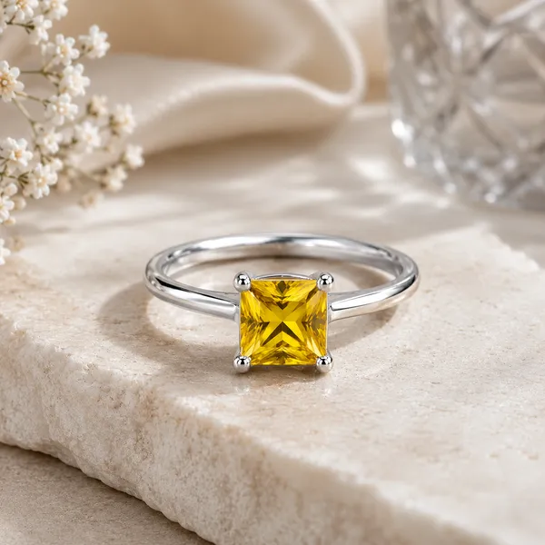 Yellow_Tourmaline_Square_Ring,_Sterling_Silver_Princess_Cut_Gemstone_Ring,_4mm_Minimalist_Dainty_Ring,_Yellow_Birthstone_Ring,_Gift_for_Her