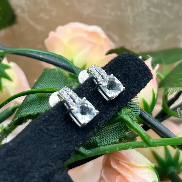 925_Sterling_Silver_Stud_Earrings,_White_Topaz_Diamond_Look,_Minimalist_Everyday_Minimalist_Handmade_Jewelry
