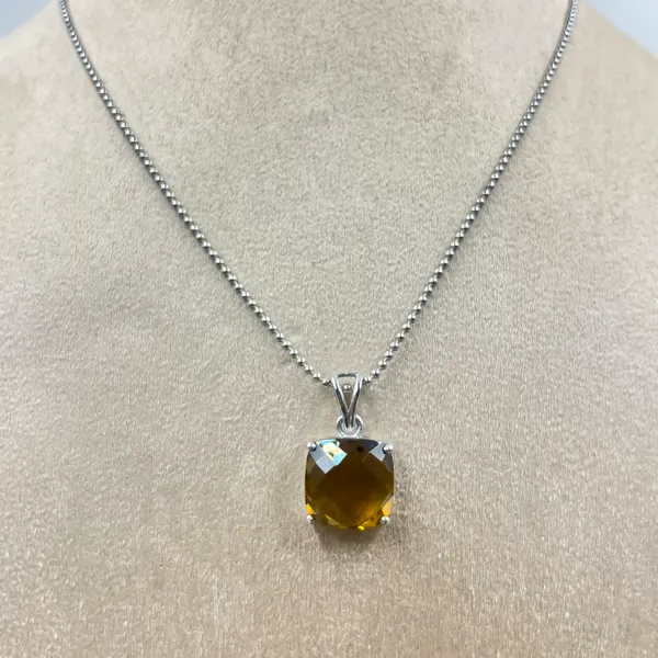 Handmade_Beer_Quartz_Cushion_Cut_Pendant_Necklace,_925_Sterling_Silver_14mm_Minimalist_Jewelry_Gift_for_her