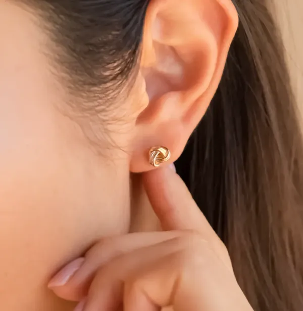 Tri_Color_Knot_Stud_Earrings,_925_Sterling_Silver,_Gold_Rose_Gold_Minimalist_Everyday_Wear