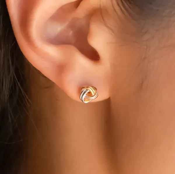 Tri_Color_Knot_Stud_Earrings,_925_Sterling_Silver,_Gold_Rose_Gold_Minimalist_Everyday_Wear