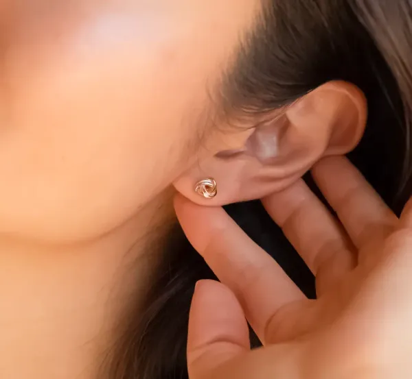 Tri_Color_Knot_Stud_Earrings,_925_Sterling_Silver,_Gold_Rose_Gold_Minimalist_Everyday_Wear