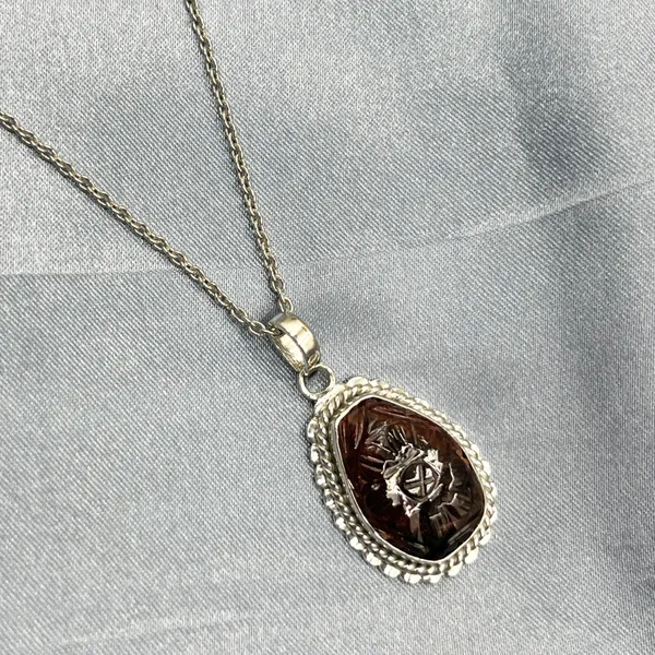 Natural_Tourmaline_Carved_Pendant_925_Sterling_Silver,_Handmade_Gemstone_Necklace,_Vintage_Style_Silver_Jewelry,_Gift_for_Her