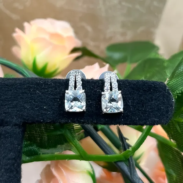 925_Sterling_Silver_Stud_Earrings,_White_Topaz_Diamond_Look,_Minimalist_Everyday_Minimalist_Handmade_Jewelry