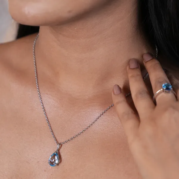 925_Sterling_Silver_Pear_Blue_Topaz_Pendant_Necklace,_13x9mm_Minimalist_Dainty_Gemstone_Jewelry_Gift_for_Her