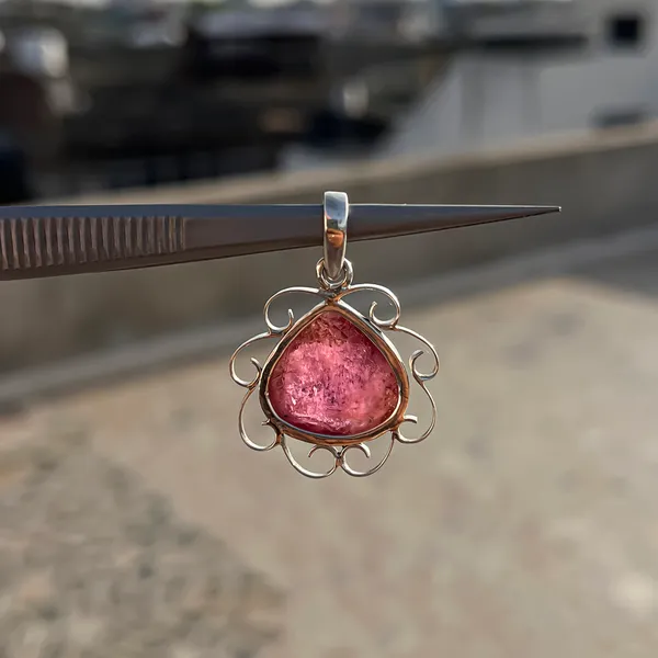 925_Sterling_Silver_Pink_Tourmaline_Pendant_Necklace,_Natural_Gemstone,_17x16mm_Handcrafted_Wire_Wrapped_Jewelry_Gift_for_Her