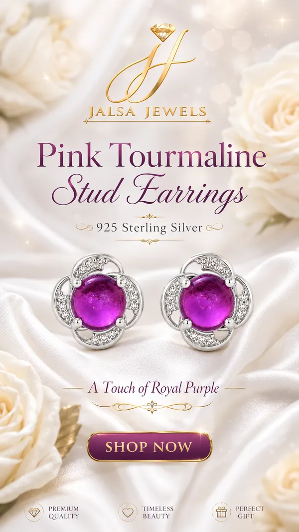 Pink_Tourmaline_Stud_Earrings_925_Sterling_Silver,_4mm_Round_Cabochon_Gemstone_Earrings,_October_Birthstone_Gift