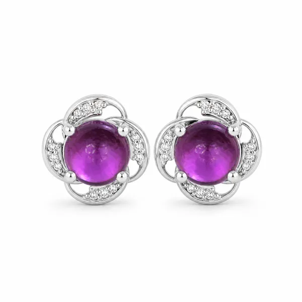 Pink_Tourmaline_Stud_Earrings_925_Sterling_Silver,_4mm_Round_Cabochon_Gemstone_Earrings,_October_Birthstone_Gift