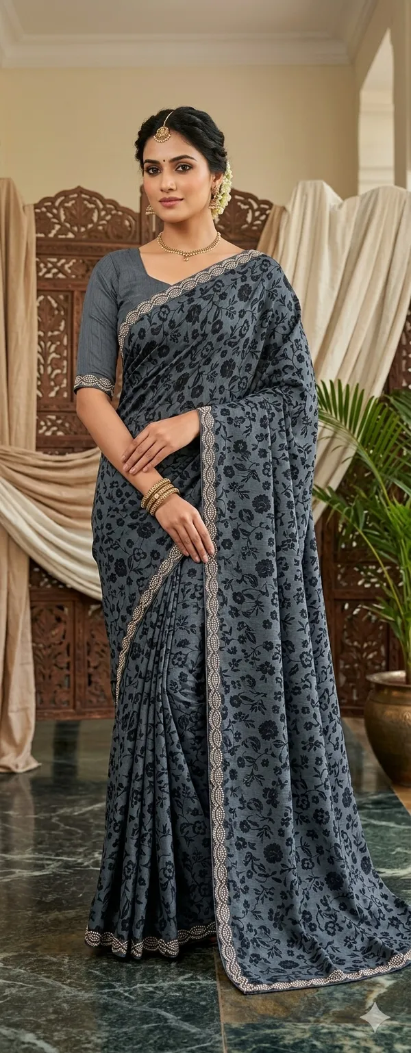 Grey_Pure_Georgette_saree_For_Women
