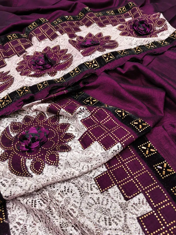 DUDEBERRY_K_DESIGNER_AAPKE_LIYE_LAYE_HE_NEW_TREND_DESIGN_SAREES_JISHME_BORDER_PURA_DAIMOND(ZARKHAND)_KIYA_GAYA_HE.SAREES_KO_AAP_KOI_BHI_FUNCTION,PARTY,MARRIAGE_ME_PAHEN_SAKTE_HO.