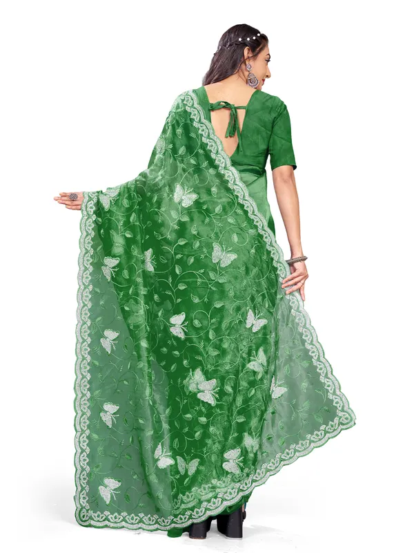 Green_Mussam_And__Pure_Georgette_saree_For_Women