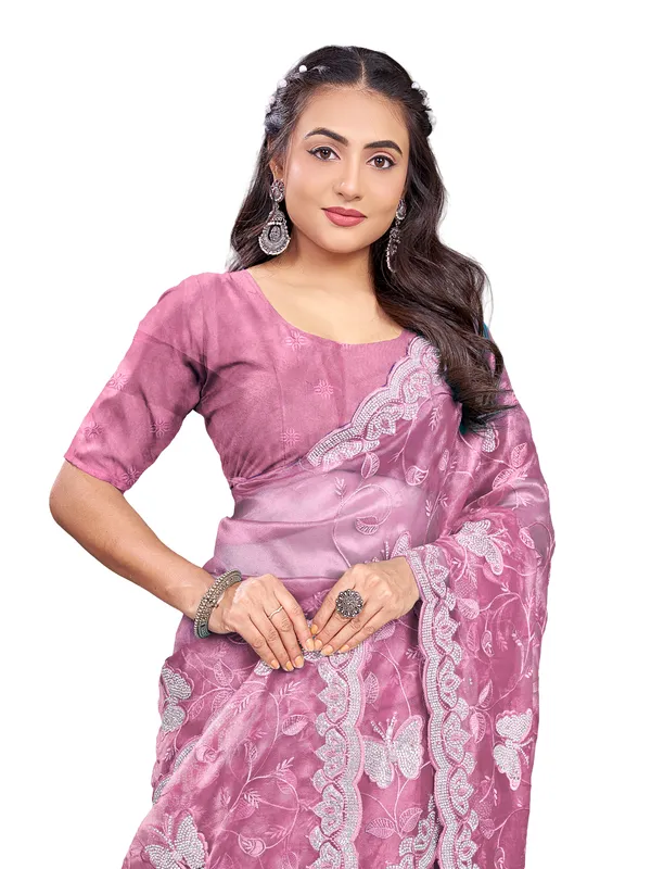 Pink_Mussam_And__Pure_Georgette_saree_For_Women
