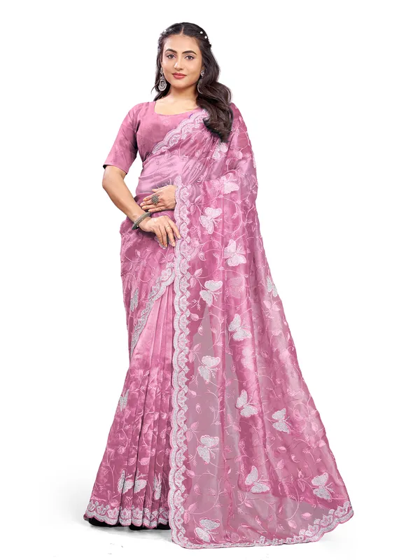 Pink_Mussam_And__Pure_Georgette_saree_For_Women