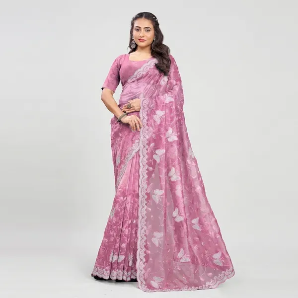 Pink_Mussam_And__Pure_Georgette_saree_For_Women