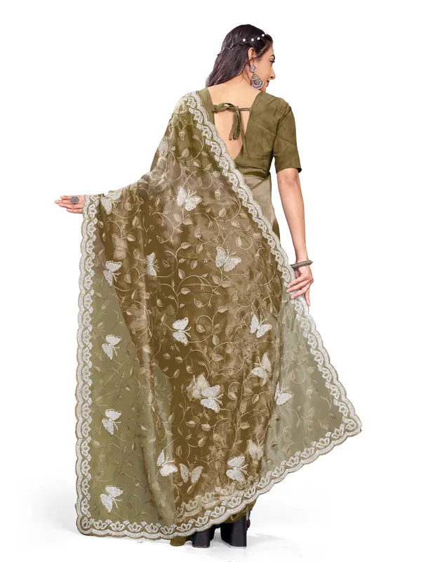 Brown_Mussam_And_Pure_Georgette_saree_For_Women