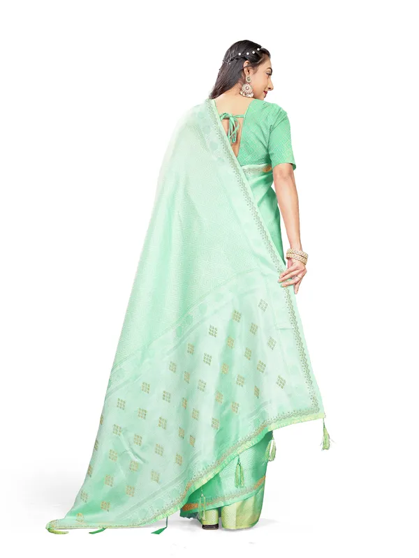 Green_Pure_Satin_Silk_And__Pure_Georgette_saree_For_Women