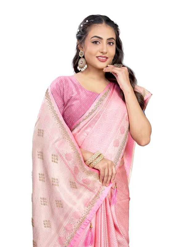 Pink_Pure_Satin_Silk_And__Pure_Georgette_saree_For_Women