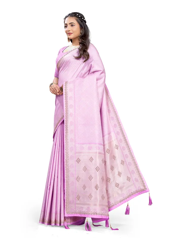 Lavender_Pure_Satin_Silk_And__Pure_Georgette_saree_For_Women