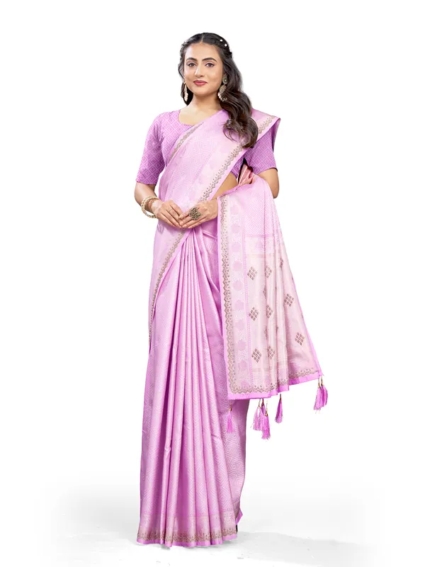 Lavender_Pure_Satin_Silk_And__Pure_Georgette_saree_For_Women