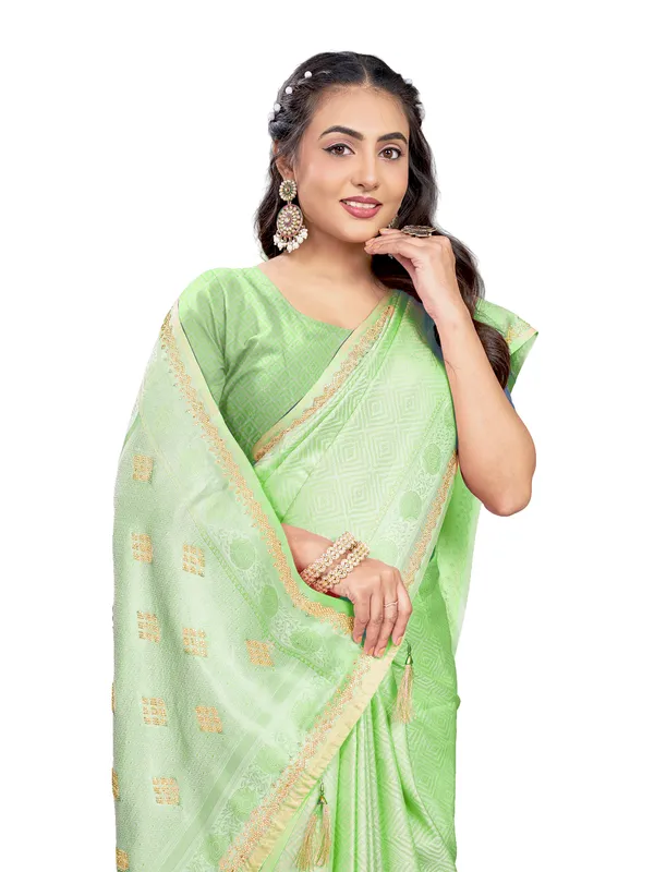 Green_Pure_Satin_Silk_And__Pure_Georgette_saree_For_Women