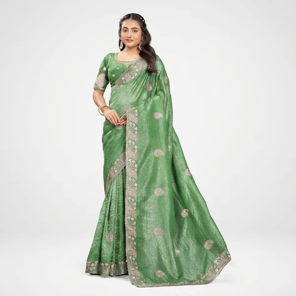 Green_Pure_Cotton_Silk_And__Pure_Georgette_saree_For_Women